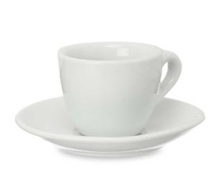 Espressokuppi+alusta 90ml valk. posliini